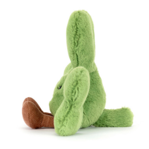 side view of green plush shamrock
