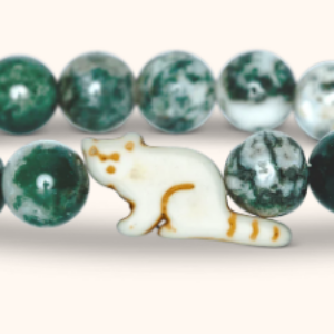 green bead bracelet with red panda from fahlo